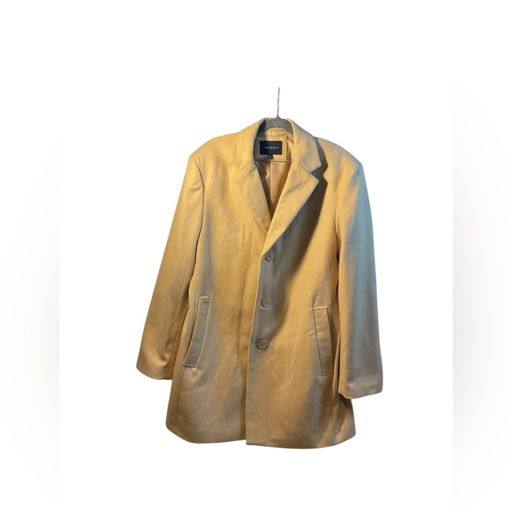 Braveman Mens Camel Solid Wool Blend Blazer Coat Outerwear Size XL
